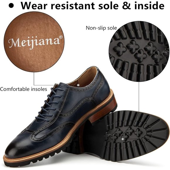 Men\'s Blue Oxfords Luxury Business Casual Shoes Men\'s Lace-up Fashion Shoes main image 4